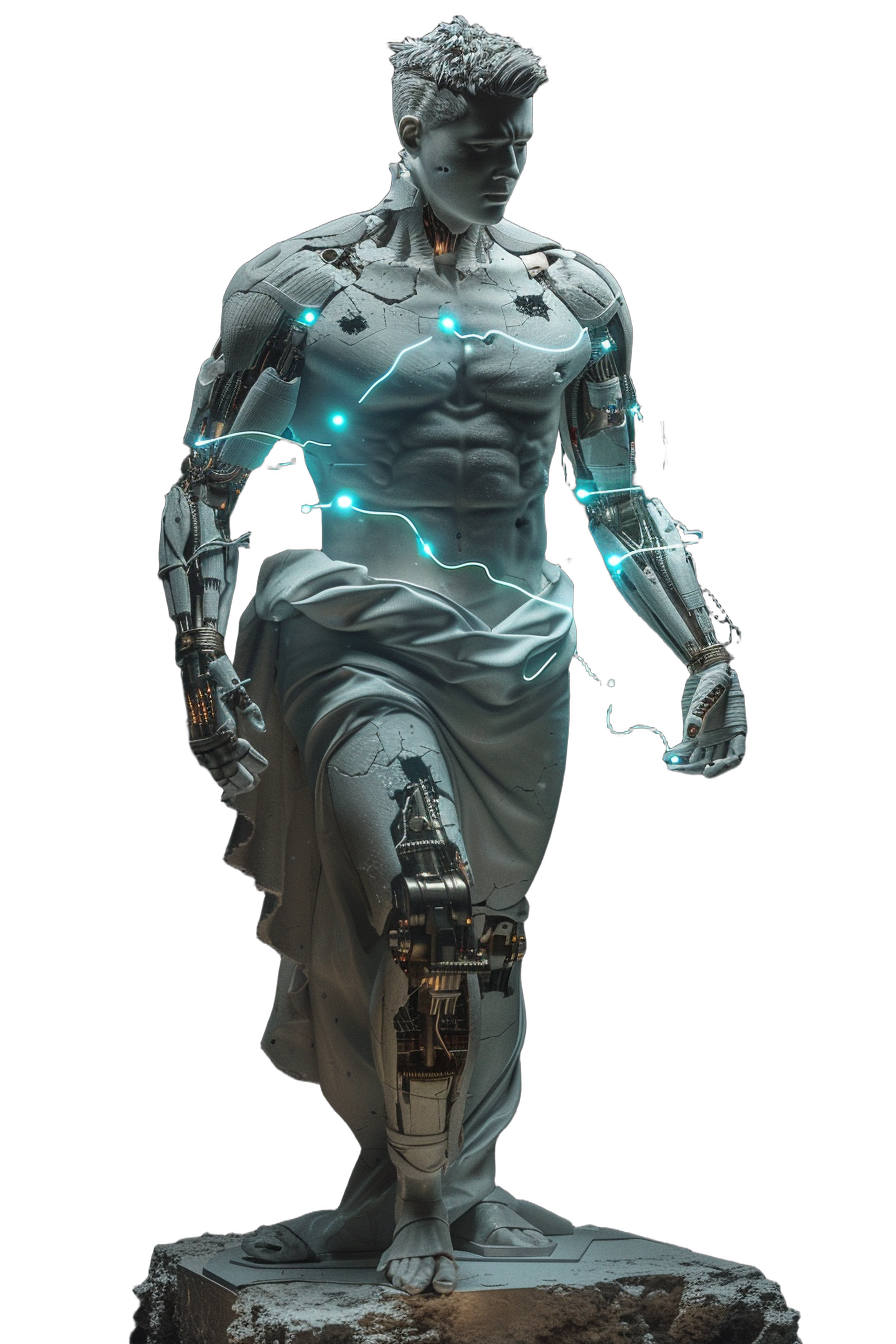 Hermes — SEO & GEO (Generative Engine Optimisation), cyborg titan statue