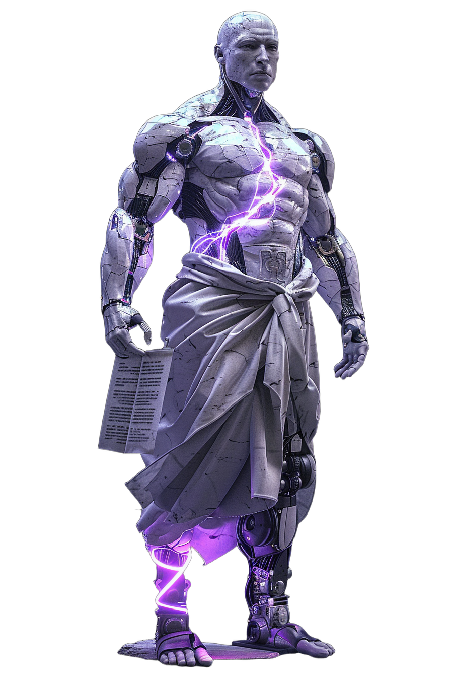 Nomos — Legal & Compliance, cyborg titan statue